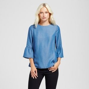 Target Tops - Alison Andrews Chambray Bell Sleeve Top Target Tops - Alison Andrews Chambray Bell Sleeve Top